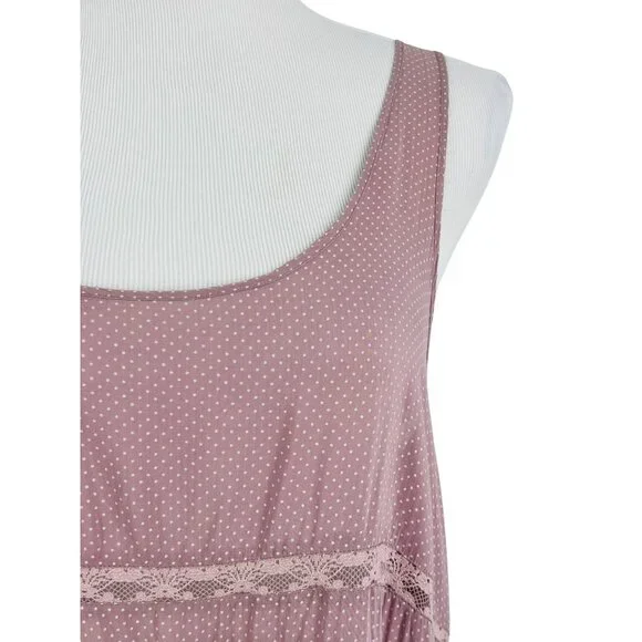 Free People Pink Tiered Ruffle Voile & Lace Mini Slip Dress | Cottagecore Boho M - Picture 4 of 16